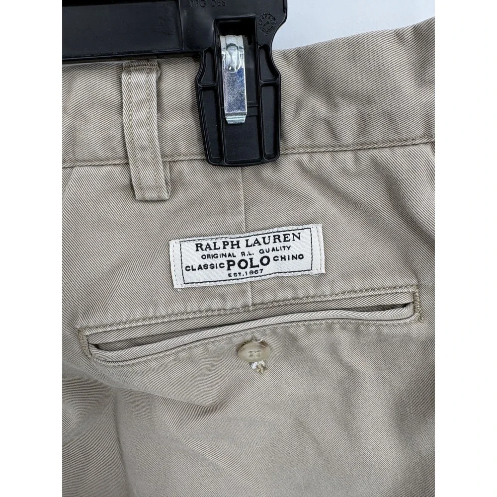 Polo Ralph Lauren VTG Men's Andrew Pant 38x31 Beige Pleated Classic Chino Pants